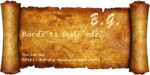 Baráti Győző névjegykártya